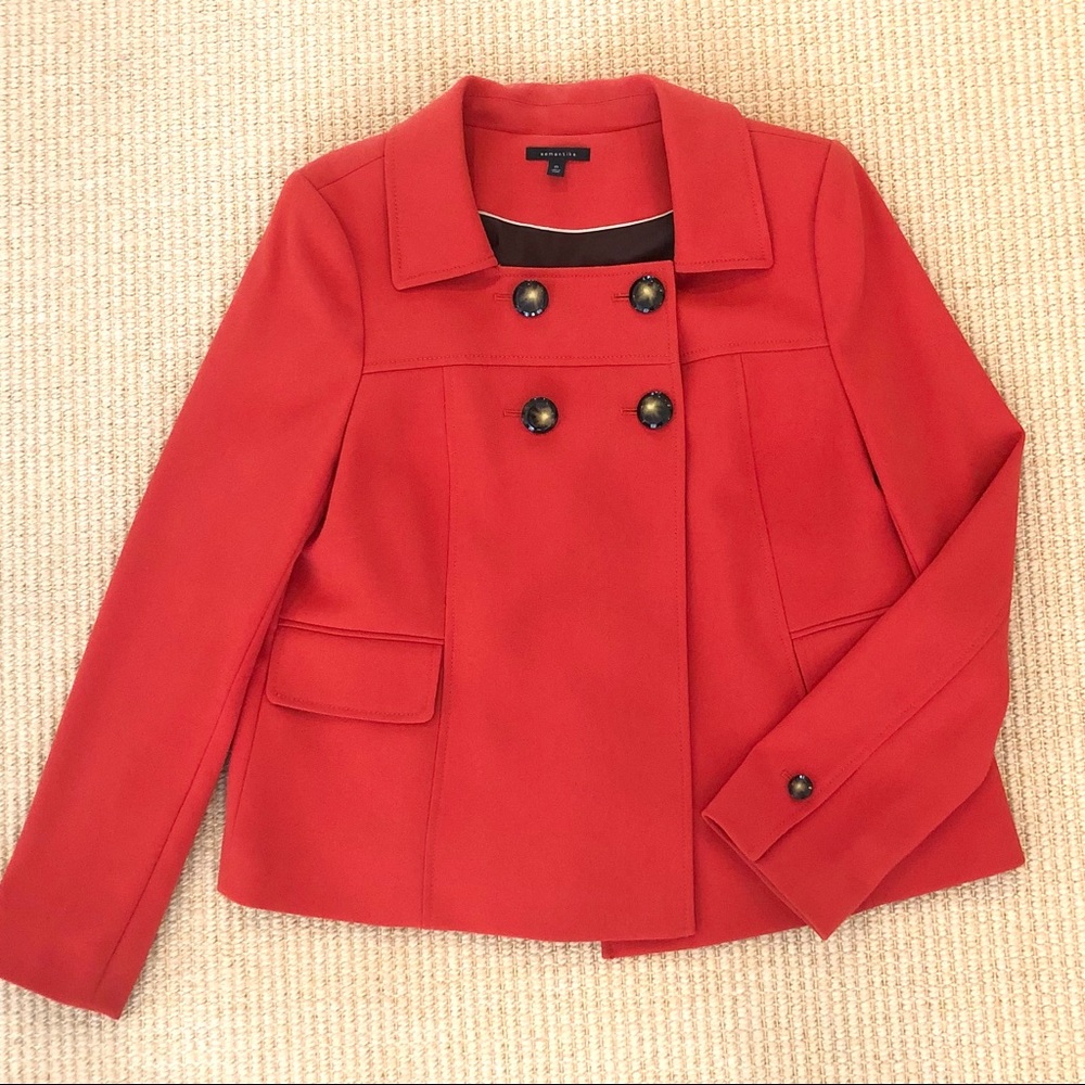 Nordstrom Semantiks Orange Double Breasted Jacket